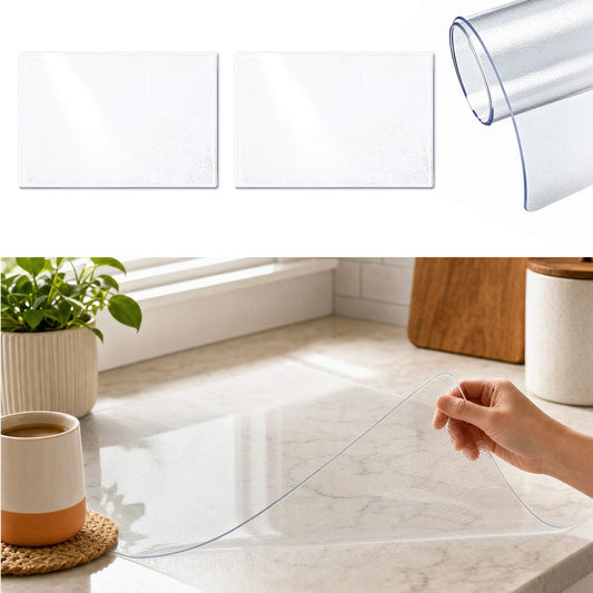 2PCS Clear Silicone Countertop Protector Mat 23.6x15.7 for Kitchen Counter