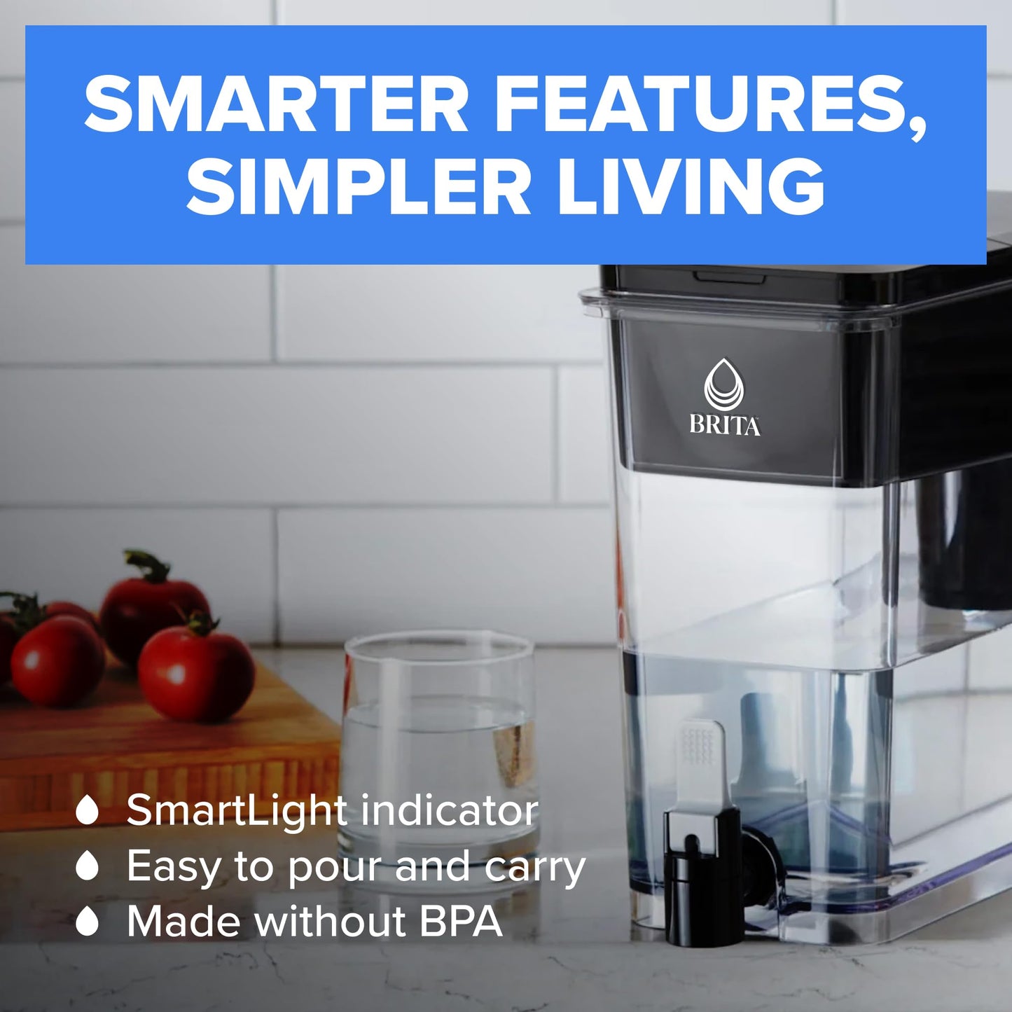 Brita XL 27 Cup Water Filter Pitcher, 1 Brita Plus Filter, Ultramax, Black