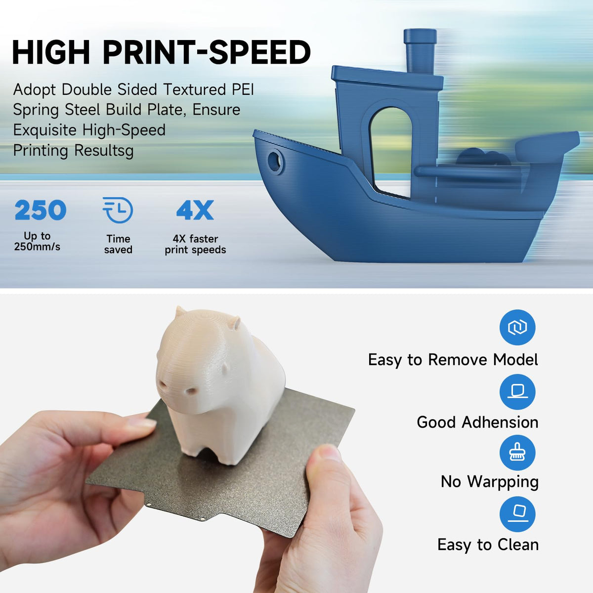 Hephi3d TINA2 Plus 3D Printer for Beginners, Fully Assembled Ready to Print