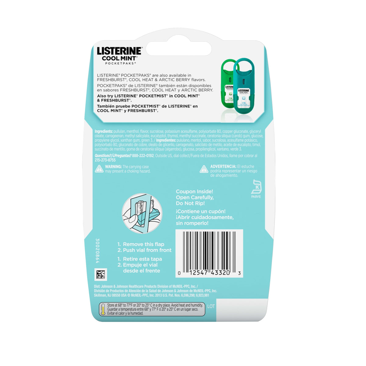 Listerine PocketPaks Breath Strips, Cool Mint, 24-Strip Pack, 3 Pack