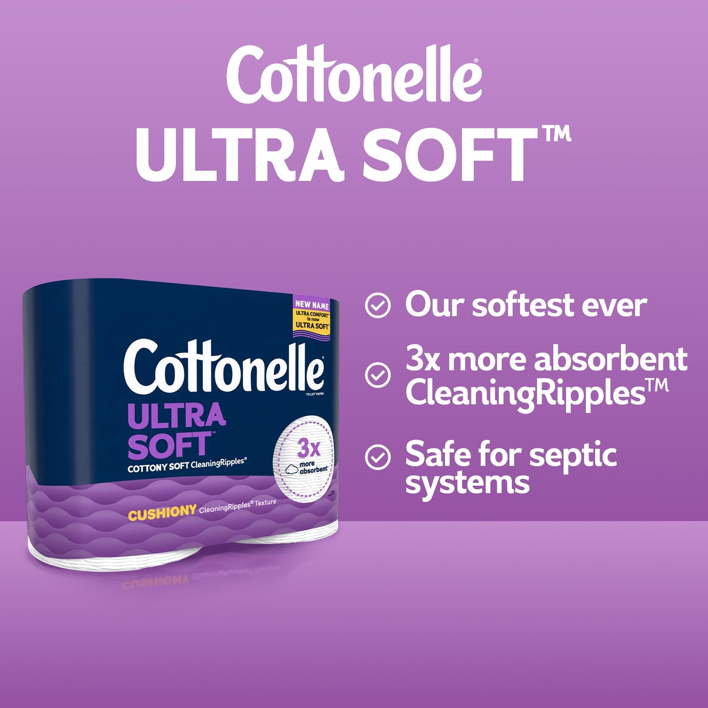 Cottonelle Ultra Soft Toilet Paper, 32 Family Mega Rolls=144 Regular Rolls