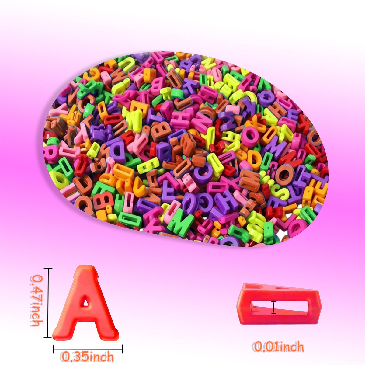 YMSDZHL Alphabet Bead A-Z 650Pcs Large 3D Bead for Bracelet Jewelry Making