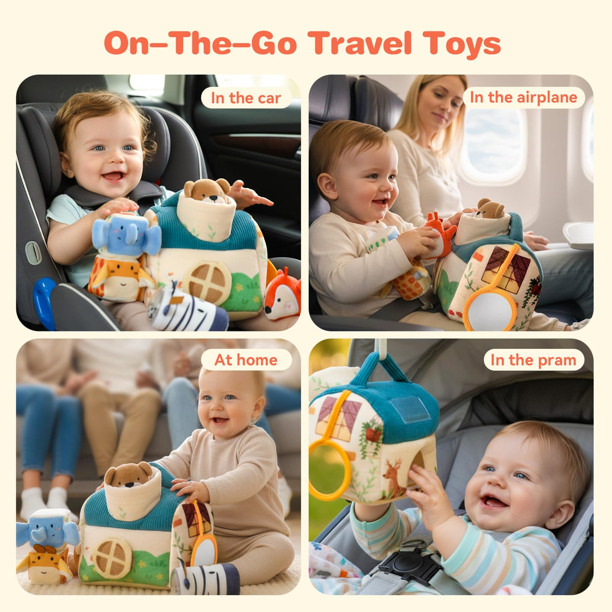 Baby Sensory Toys 6-12 Months Soft Rattle Plush Barn Animal Baby Boy Gifts