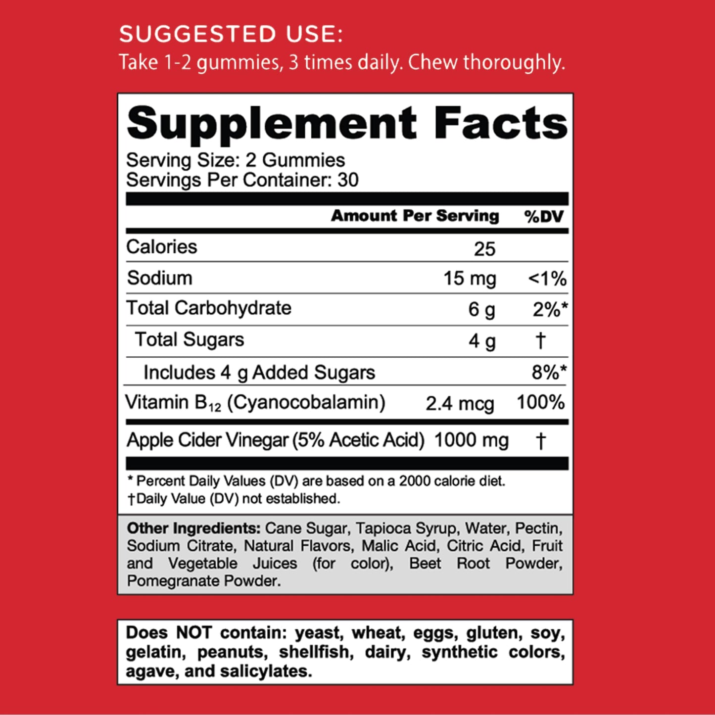 Goli Apple Cider Vinegar Gummies - Worlds First ACV Gummy with Vitamin B12, Beetroot & Pomegranate - Vegan, Non-GMO, Gluten-Free, 180 Count (3 Pack)