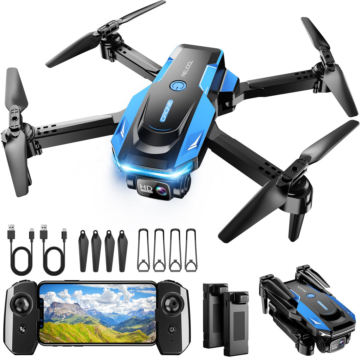Drone with 1080P Camera - Foldable Remote Control RC Quadcopter FPV Drone