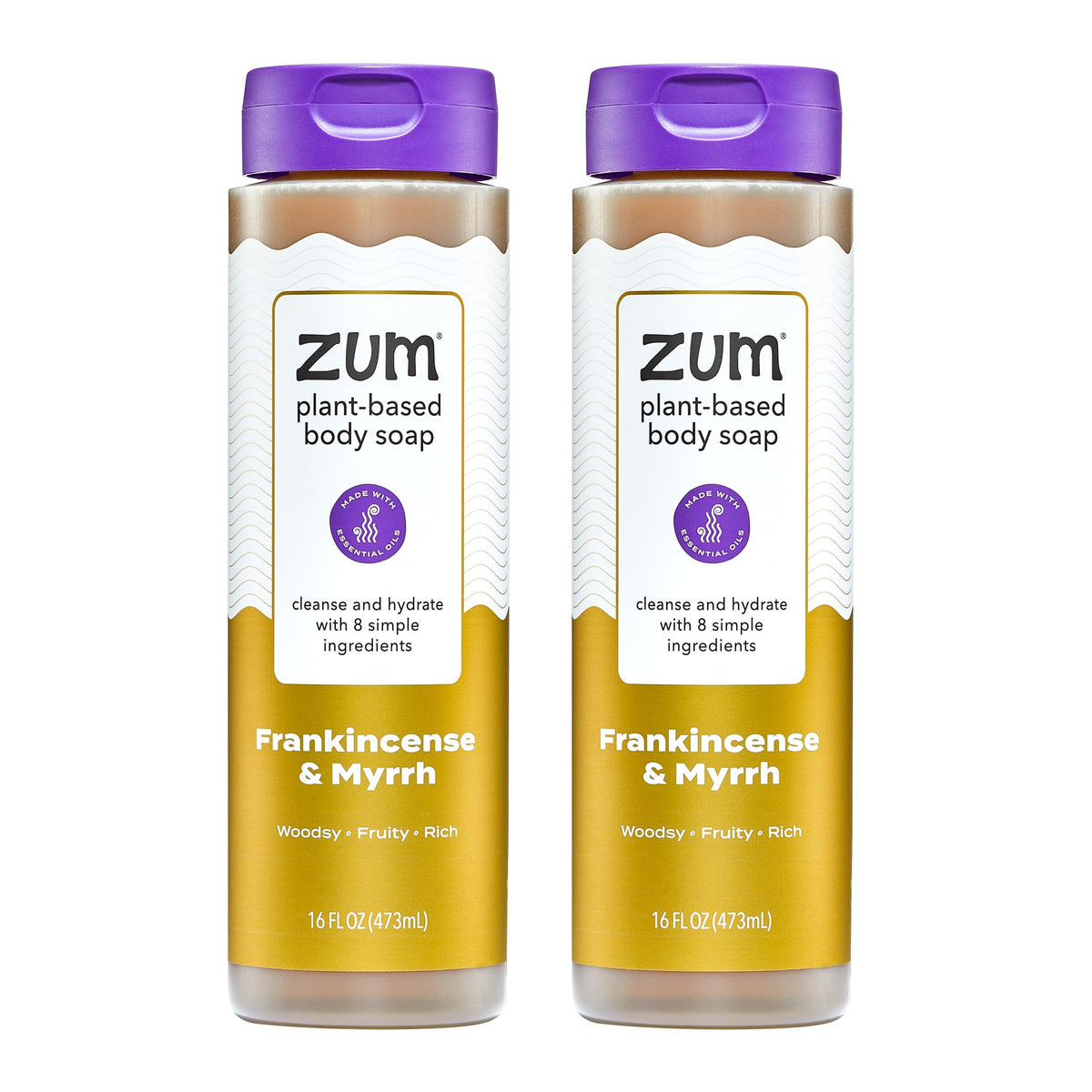 Zum Body Soap - Frankincense & Myrrh, 16 fl oz (2 Pack)