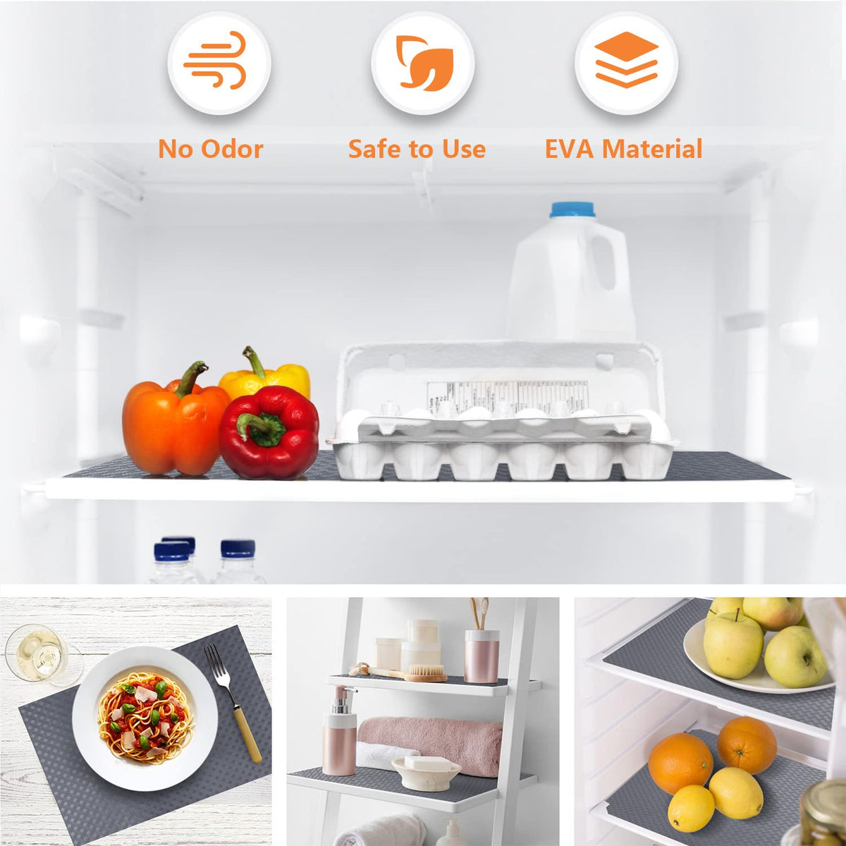 StaHom Shelf Liners for Kitchen Cabinets Non Adhensive,Gray 11.8"× 59"
