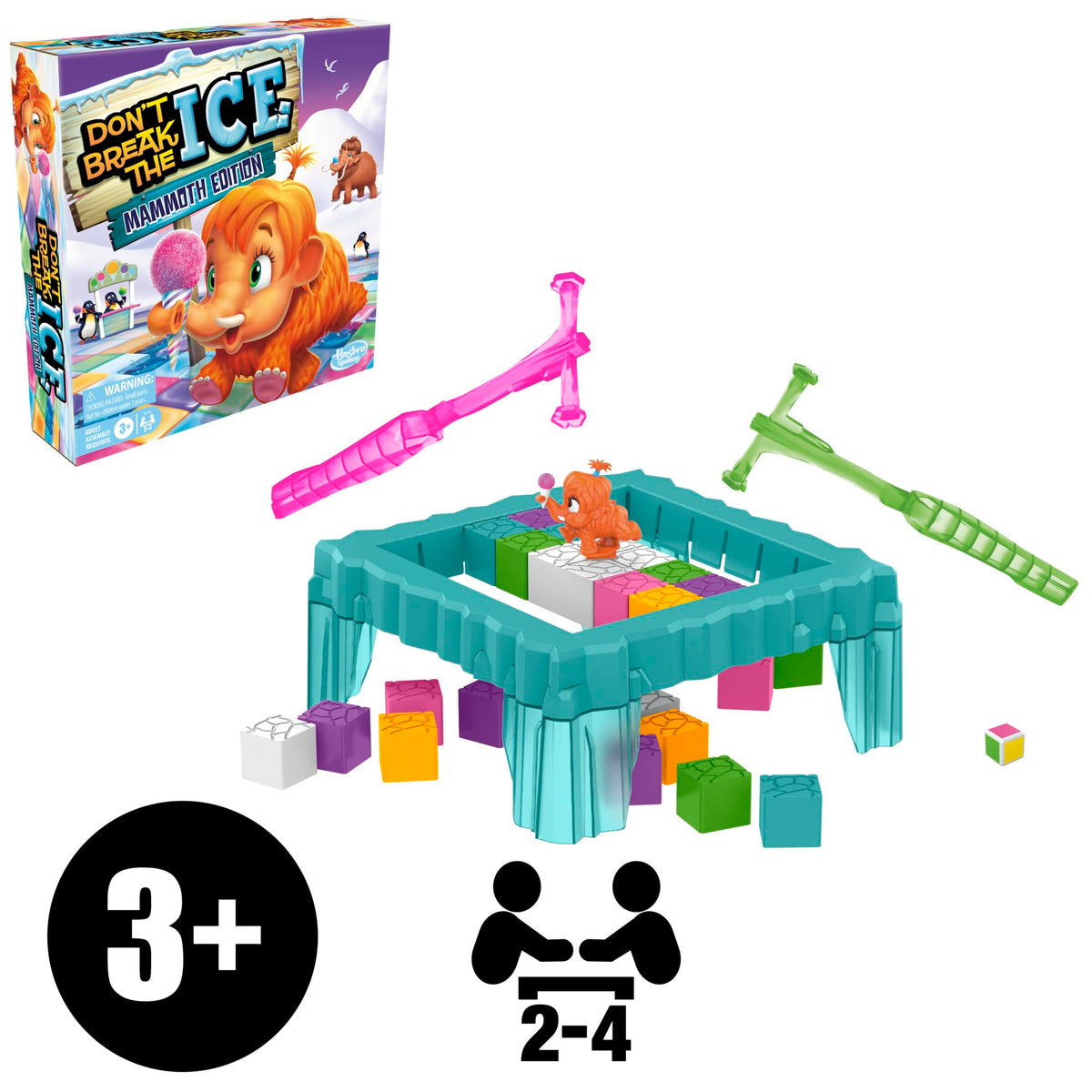 Hasbro Gaming Don’t Break The Ice Mammoth Edition Board Game | Ages 3 and Up | 2 to 4 Players | Preschool and Kids Games (Amazon Exclusive)