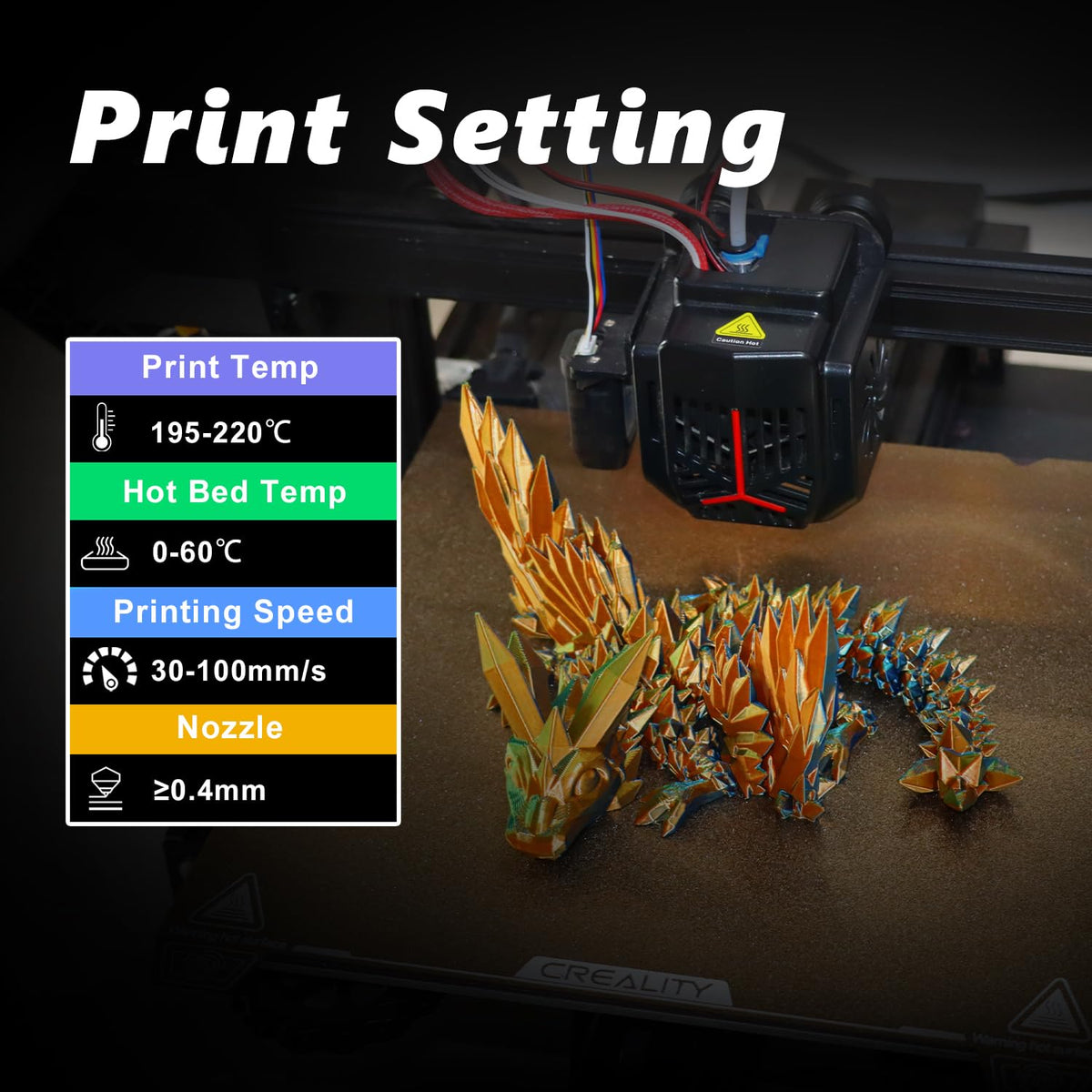 LOVOON 3D Printer Filament Bundle, Silk PLA Multicolor Filament, 200g x 4