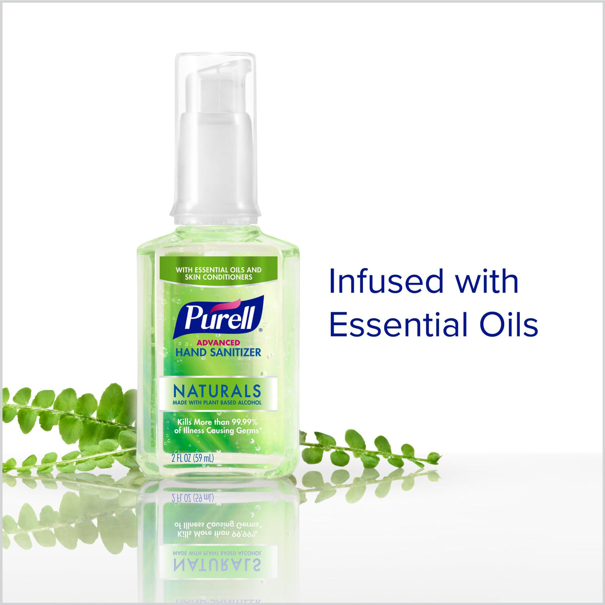 Purell Naturals Hand Sanitizer Travel Pump Bottle, 6ct x 2fl oz, 9623-04-EC