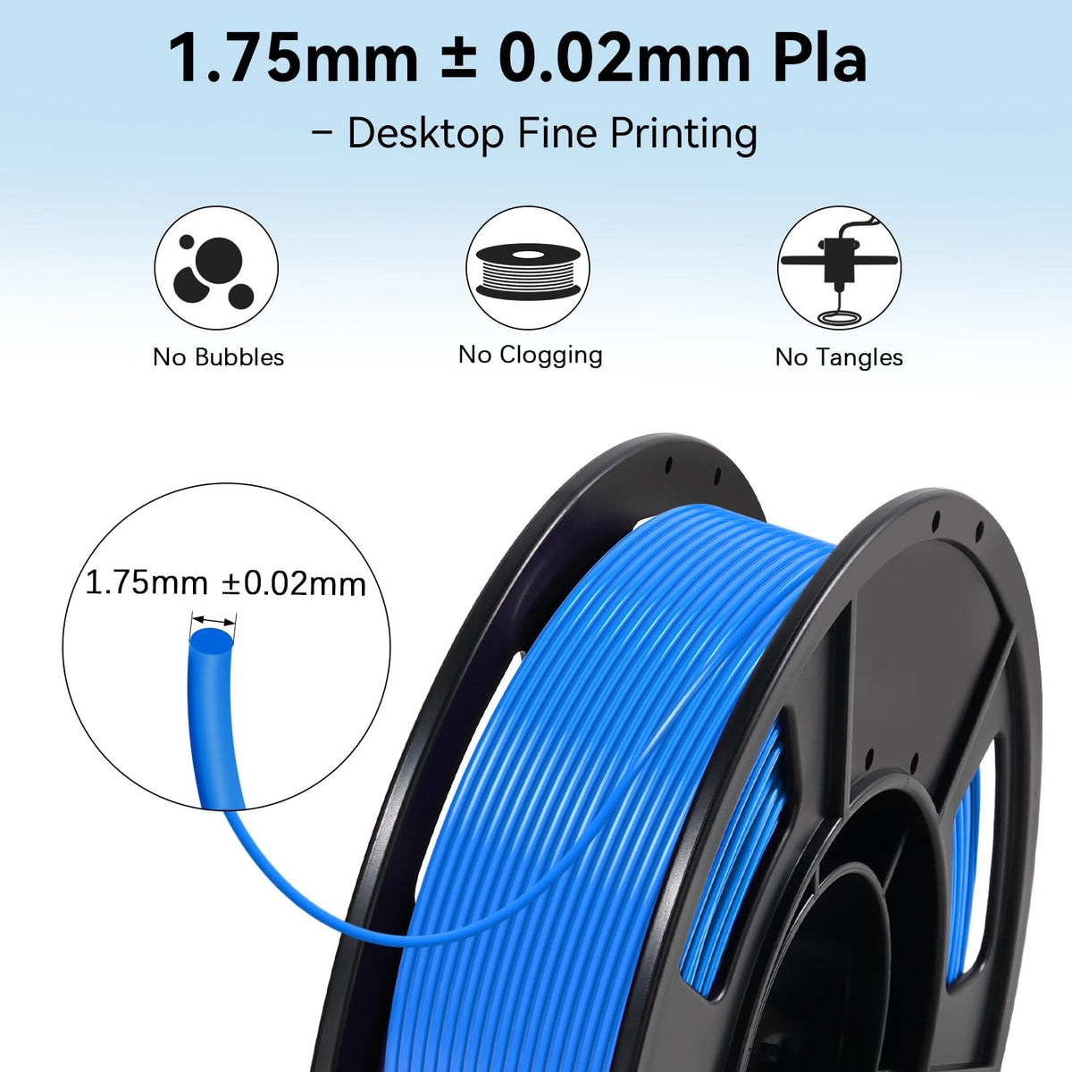 Dynta 250g PLA 3D Printer Filament for Beginners, 1.75mm/±0.02mm 6 Colors