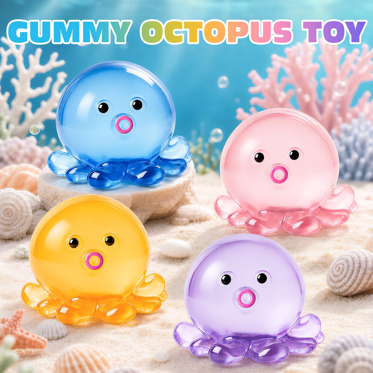 VISCOO 8 Pack Octopus Stress Balls for Kids, Slow Rising Squishy Toys