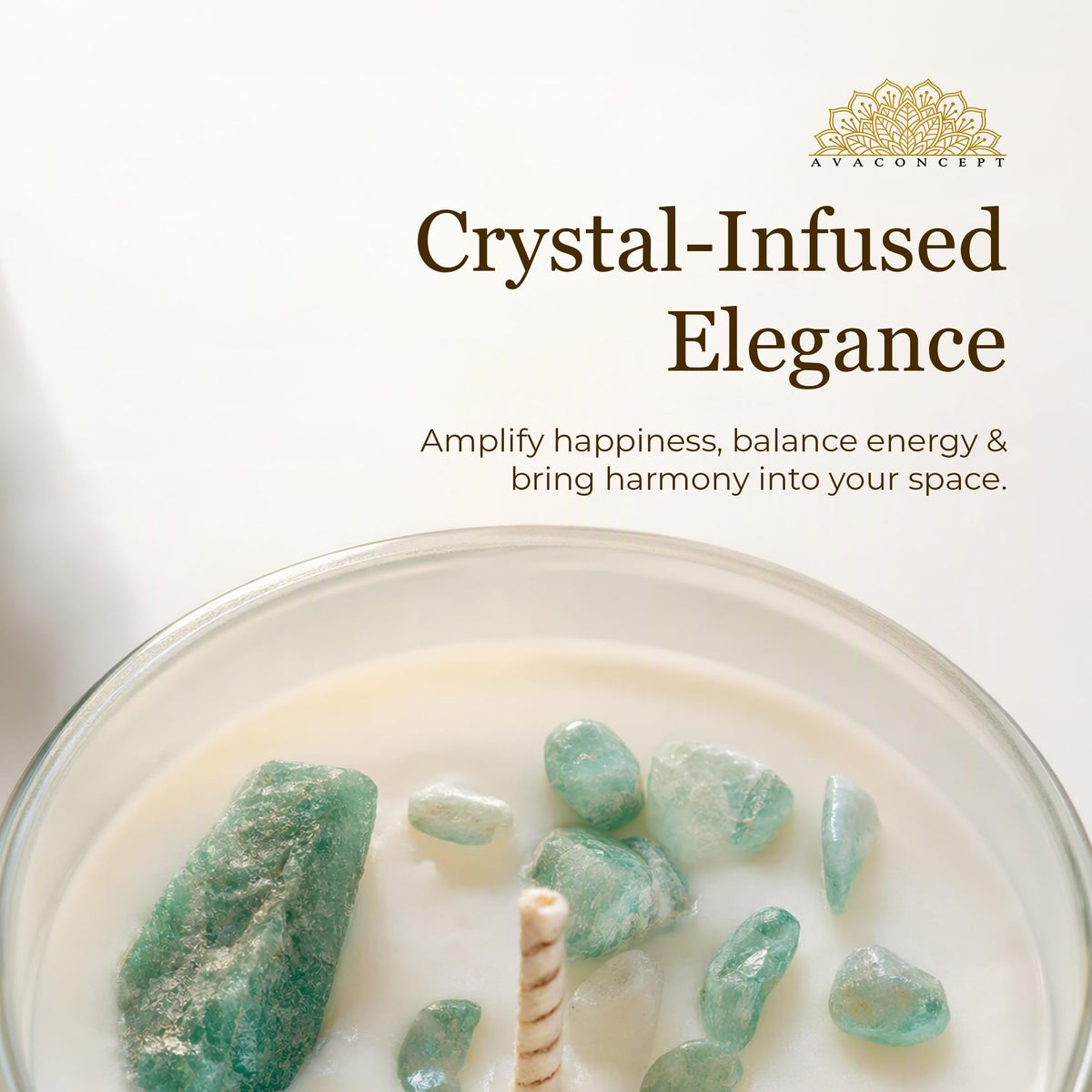AvaConcept Healing Crystal Candle Gift Set – Set of 3 Amethyst, Amazonite
