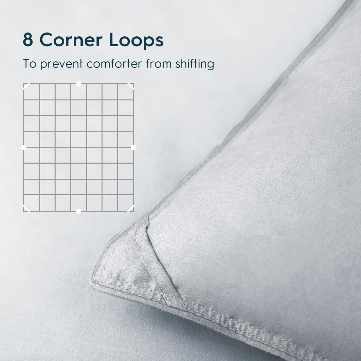 WarmKiss King Size Down Comforter, Luxurious All-Season Duvet Insert with noiseless Skin-Friendly Tencel Blend Cover, Cloud-Soft & Breathable, 8 Corner Tabs, Machine Washable, Grey (106" x 90")