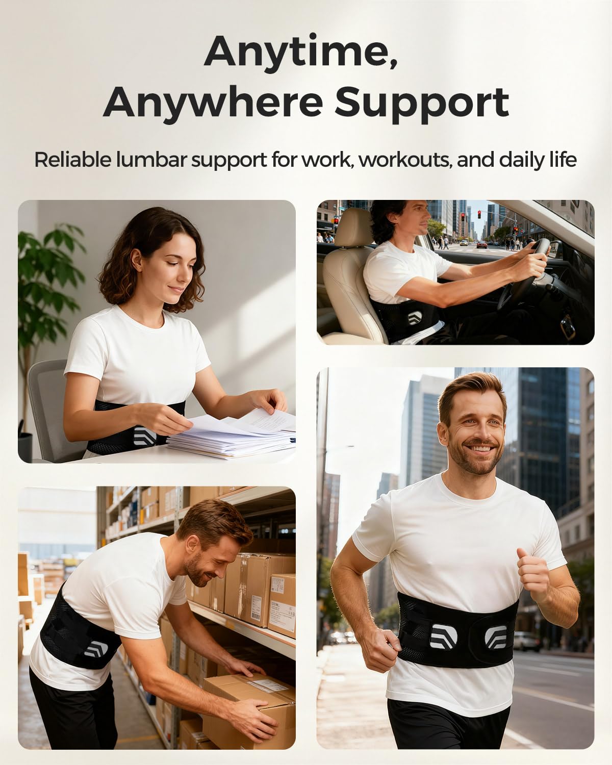 Duoorra Back Brace for Men & Women Lower Back Pain Relief, Sciatica Pain Relief, Herniated Disc, Scoliosis-Breathable Back Support Brace with 26° Ergonomic Bionic Curve Support Stays