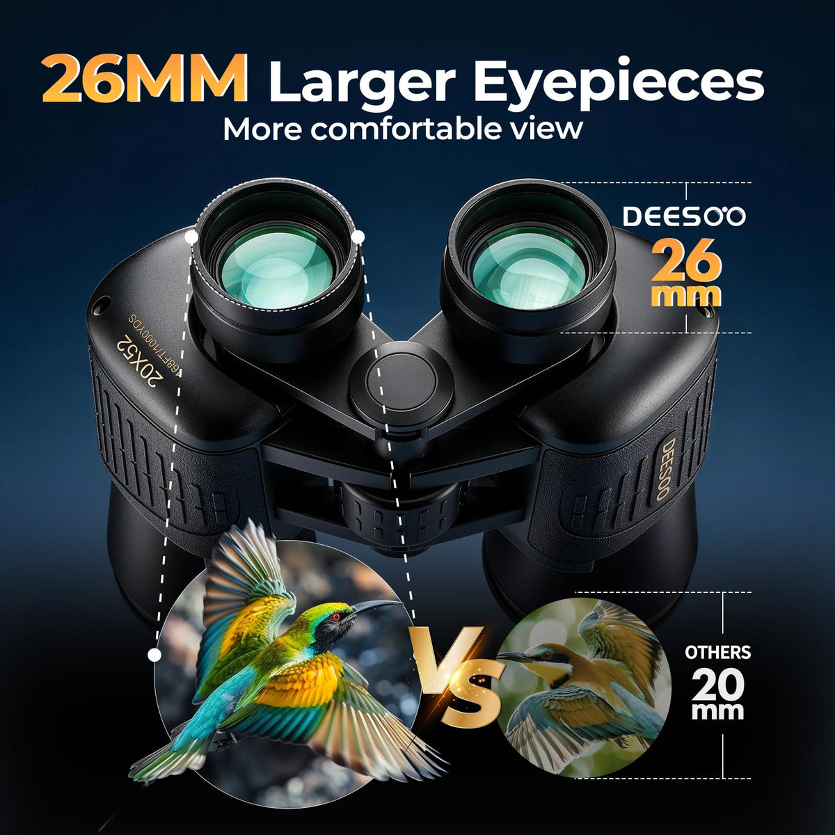 Deesoo 20x52 Binoculars for Adults High Powered