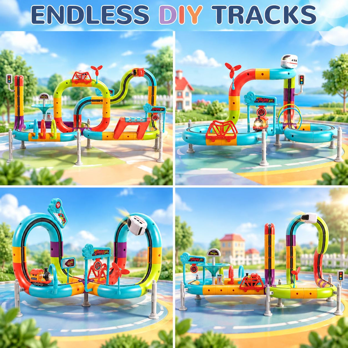 Upgraded Electric Train Set for Kids & Toddlers, Race Track Toy for Ages 3+