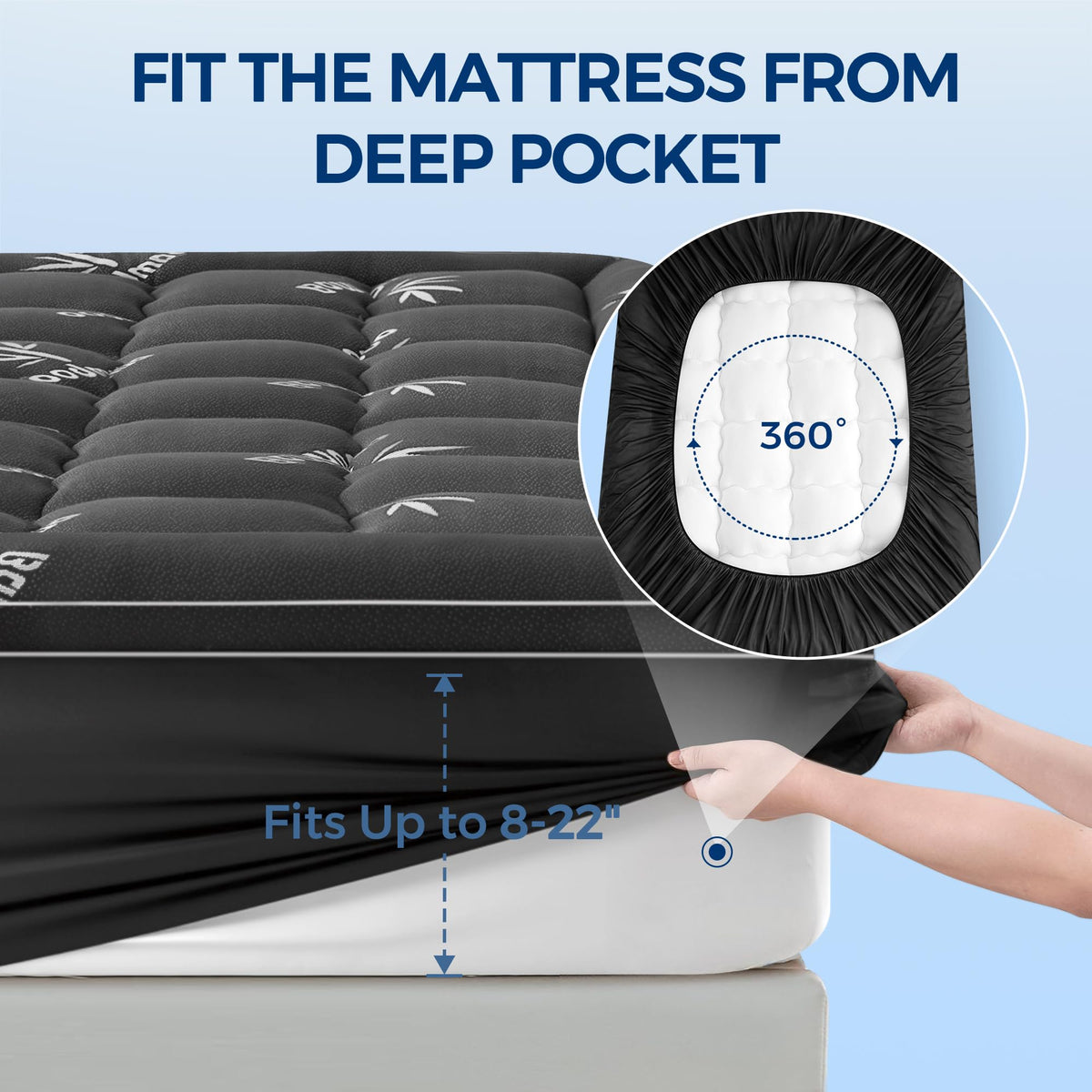 SakuraHome Twin XL Mattress Topper,Extra Thick Pillow Top Mattress Pad