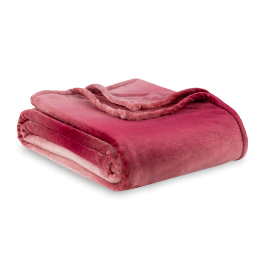 Berkshire Blanket-Classic Heavyweight Soft Printed VelvetLoft® Plush Warm Blanket, Twin Size Soft Fuzzy Blanket for Couch Sofa Bed, Ombre Burgundy, 60in x 90in