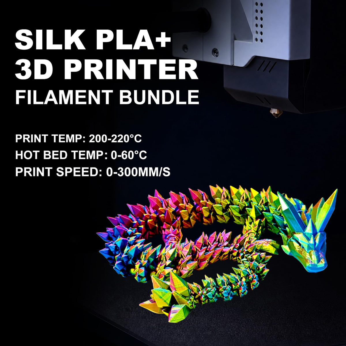 Meuymeu 8P Multicolor Glow in the Dark PLA+ & Tricolor Silk Filament 1.75mm