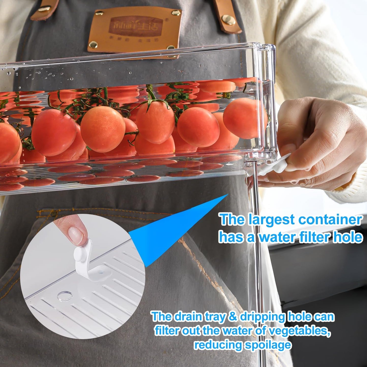 KUMD 10 Pack Food Storage Organizer Bins, Clear Pantry Containers with Lids