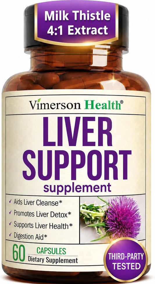 Liver Cleanse Detox & Repair – Liver Support Supplement with Milk Thistle Extract, Dandelion Root, Artichoke & Zinc – Gentle Liver Health, Digestion & Energy for Women & Men – Non-GMO – 60 Capsules