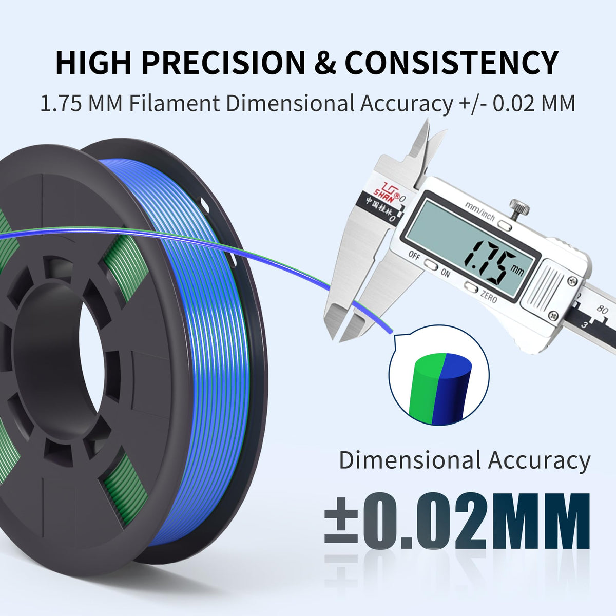 RAMBERY Silk Dual Color PLA Filament 1.75mm, Multi-Color, 4 Spools
