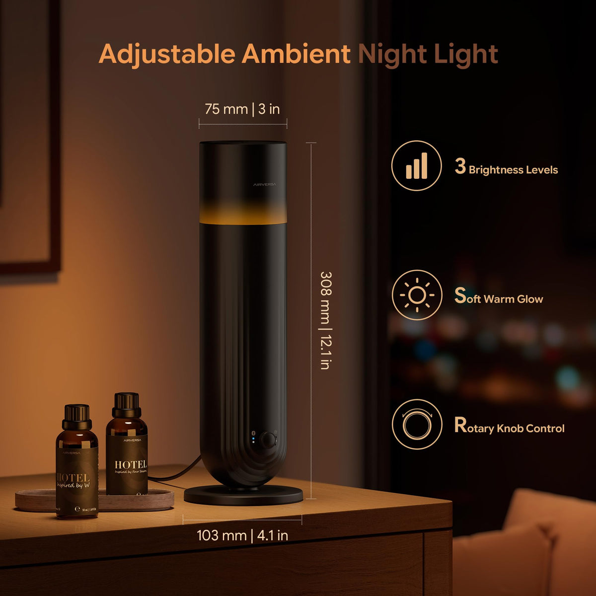 Airversa U1 Smart Hotel Waterless Diffuser with 100mL Oils Kit, Black