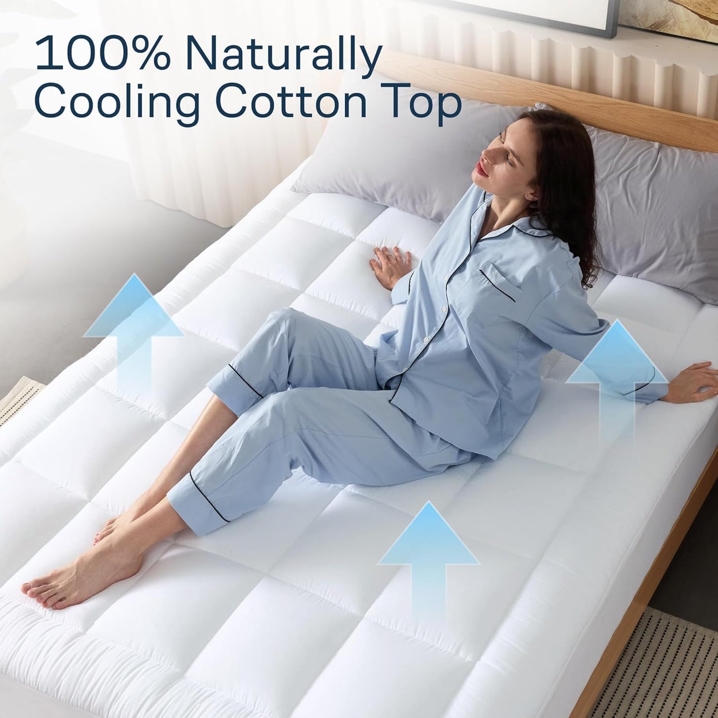 Niagara Sleep Solution 100% Cotton Top Cooling Mattress Topper - Queen Size