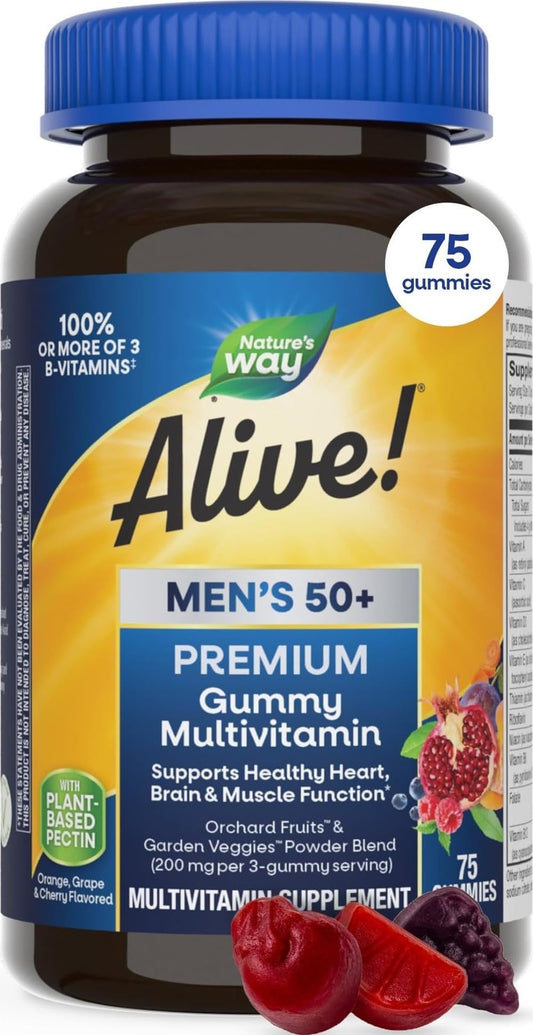 Nature's Way Alive! Men’s 50 Plus Premium Gummy Multivitamin, 75 ct