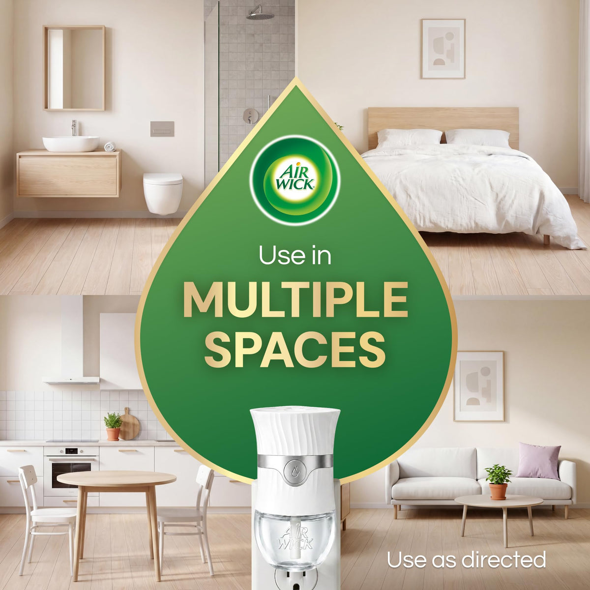Air Wick Plug in Scented Oil Advanced Gadget, 4 Count, White