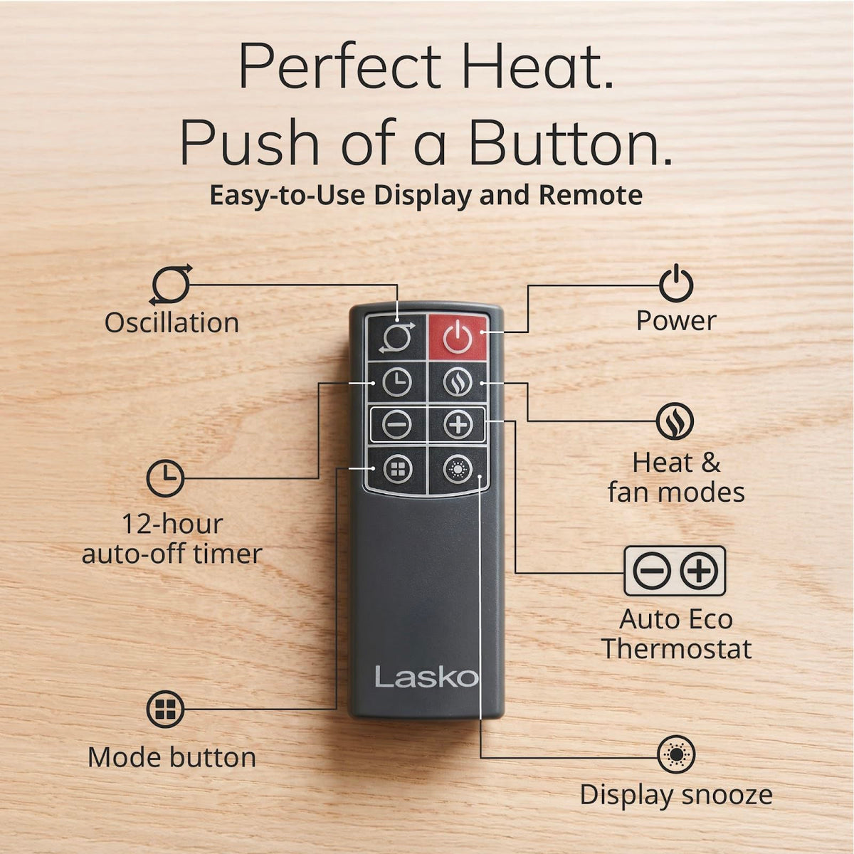 Lasko 18" Ellipse Ceramic Tower Space Heater - Remote - Black - CT18950