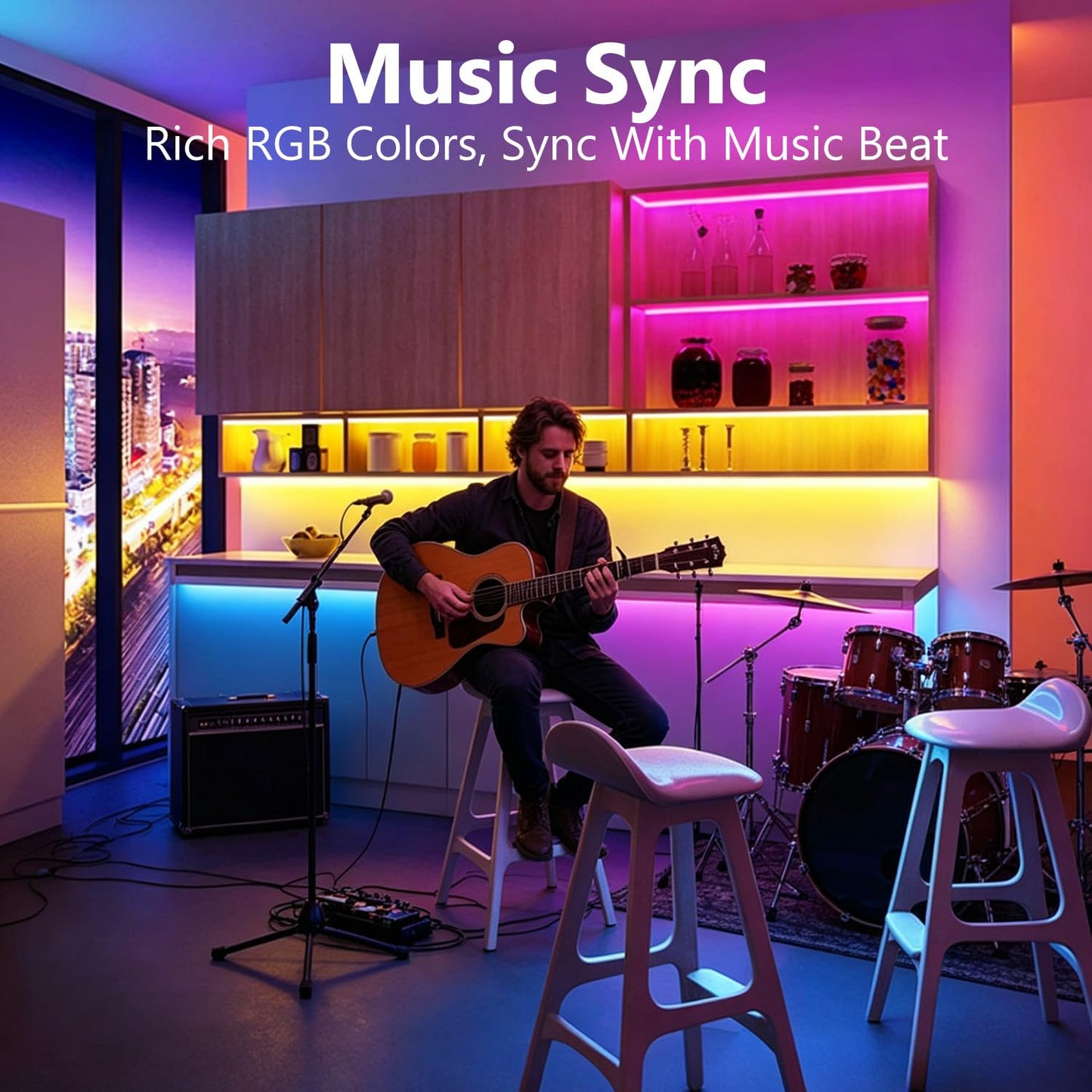 DAYBETTER LED Strip Lights 110ft 1Roll RGB Music Sync Smart App Control