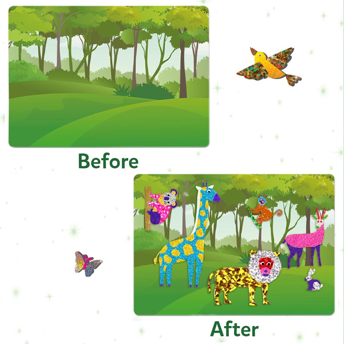 Skillmatics Foil Fun Animals, Foil Art & Craft Kit, Gift for Boys & Girls