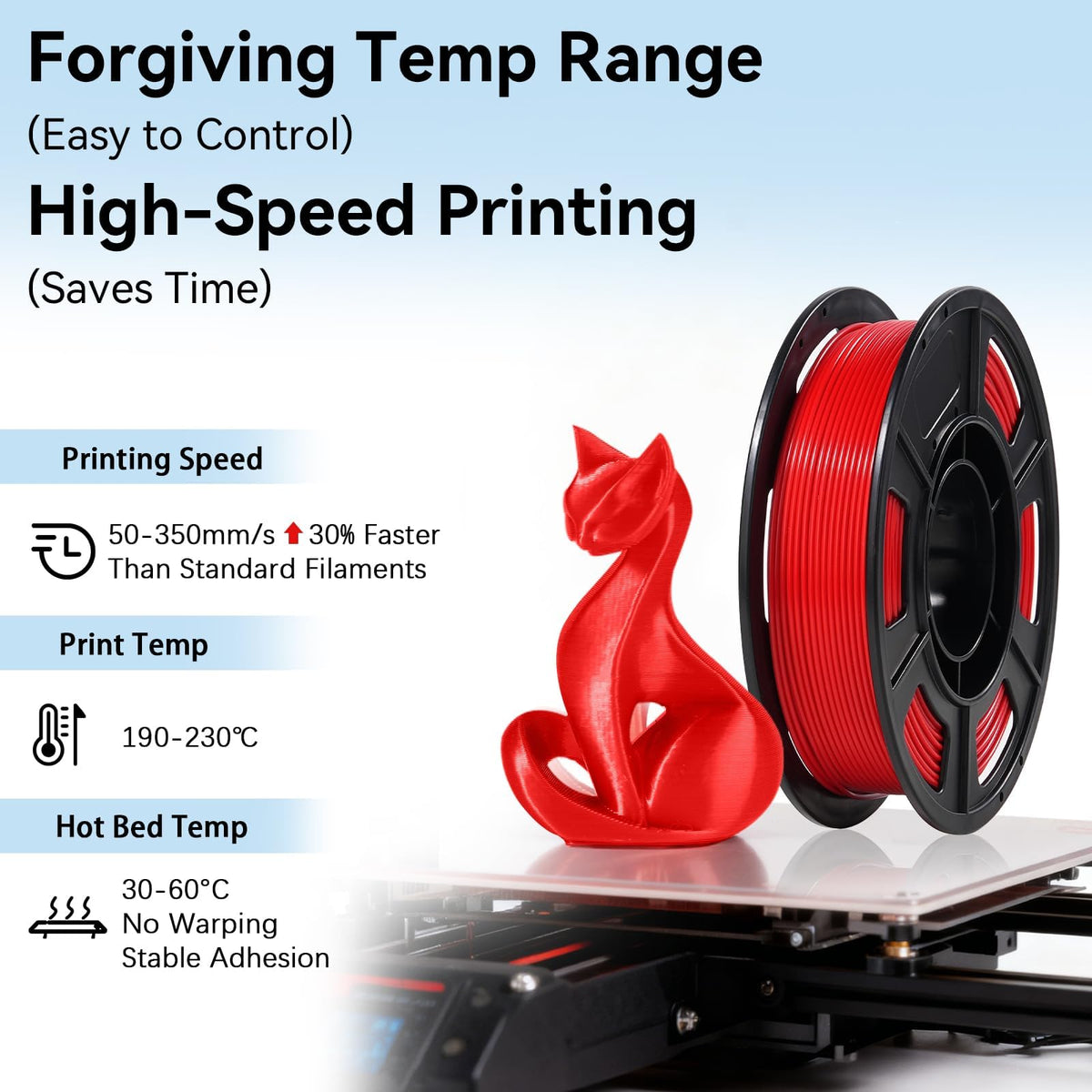 Dynta 250g PLA 3D Printer Filament for Beginners, 1.75mm/±0.02mm 6 Colors