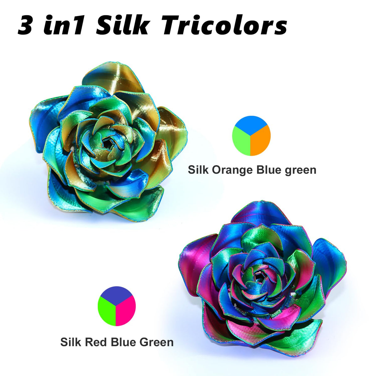 LOVOON 3D Printer Filament Bundle, Silk PLA Multicolor Filament, 200g x 4