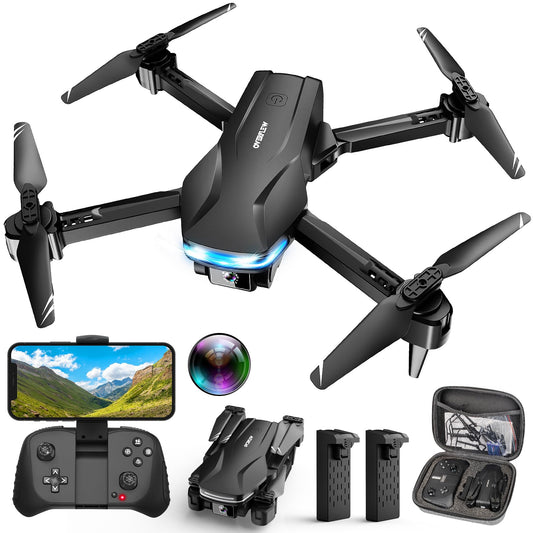 1080P Drones with Camera for Adults, Foldable Drone with 2 Batteries