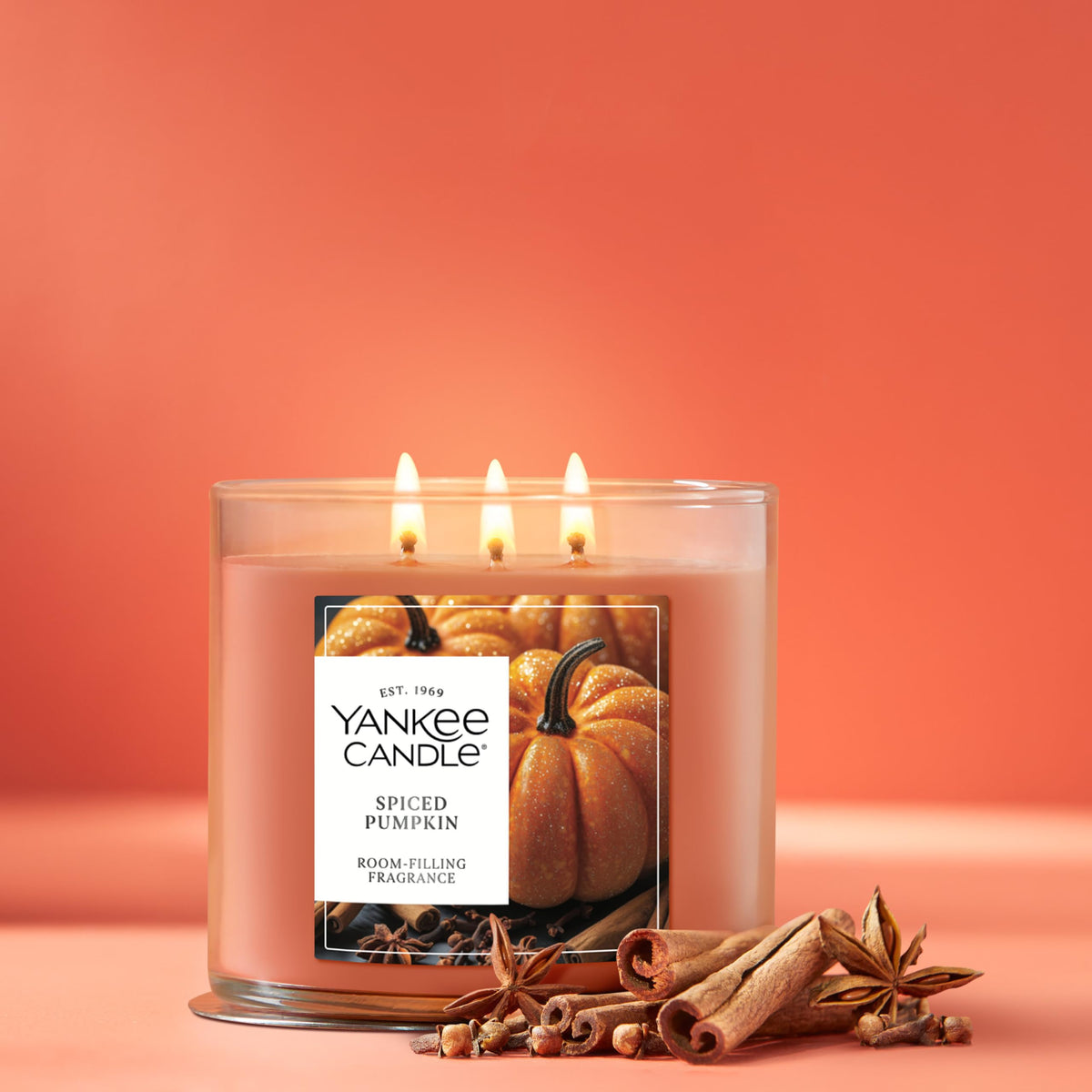 Yankee Candle Spiced Pumpkin Scented Candle, 14.5oz 3-Wick