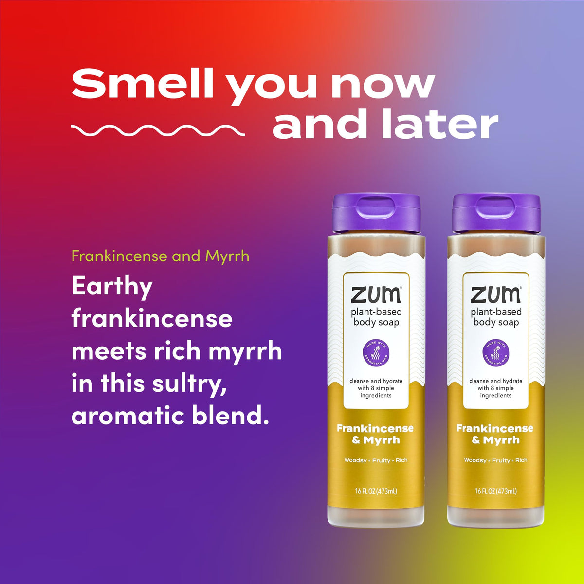 Zum Body Soap - Frankincense & Myrrh, 16 fl oz (2 Pack)