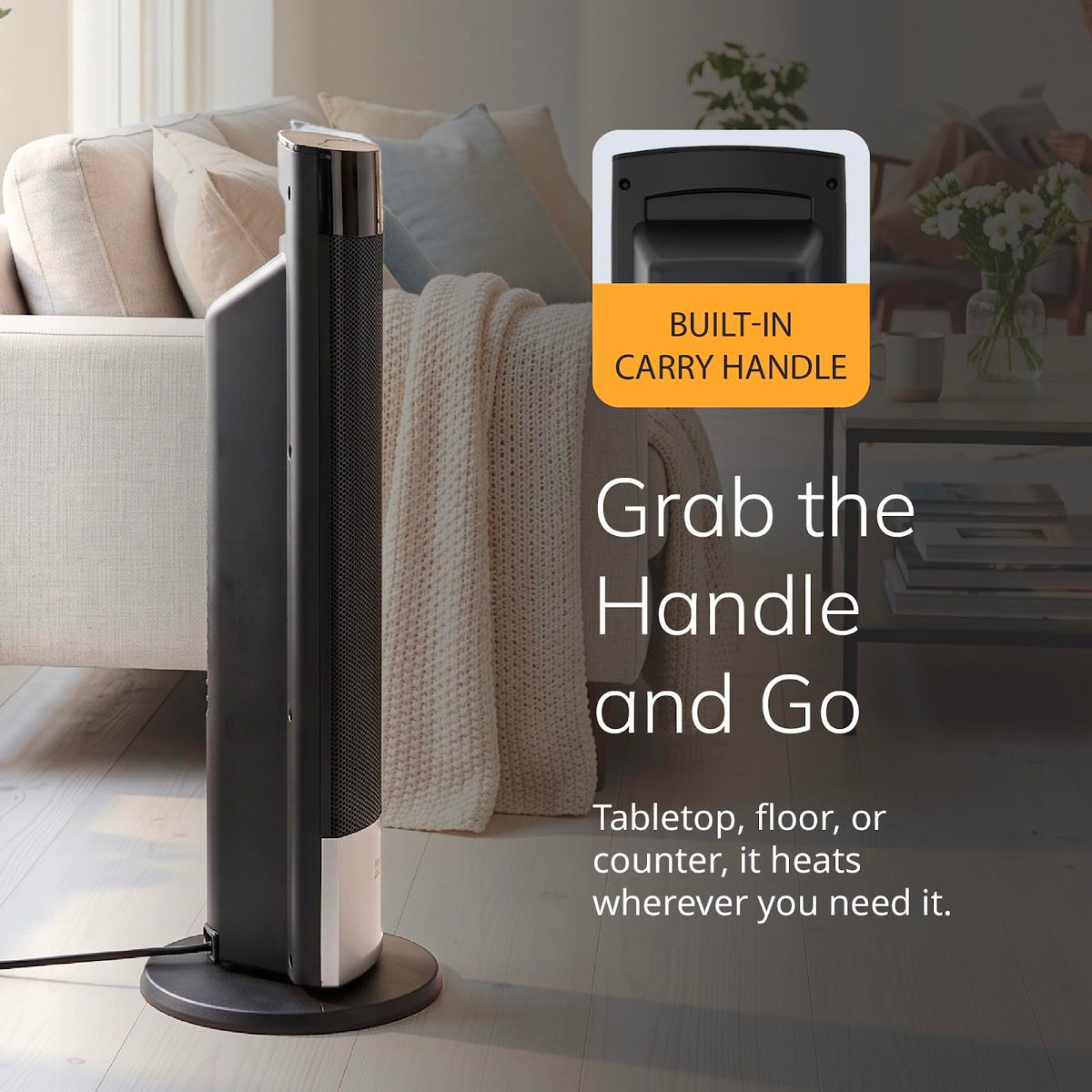 Lasko 18" Ellipse Ceramic Tower Space Heater - Remote - Black - CT18950