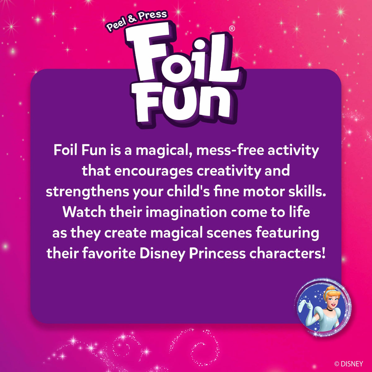 Skillmatics Foil Fun Disney Princess, Foil Art & Craft Kit, Gift for Kids