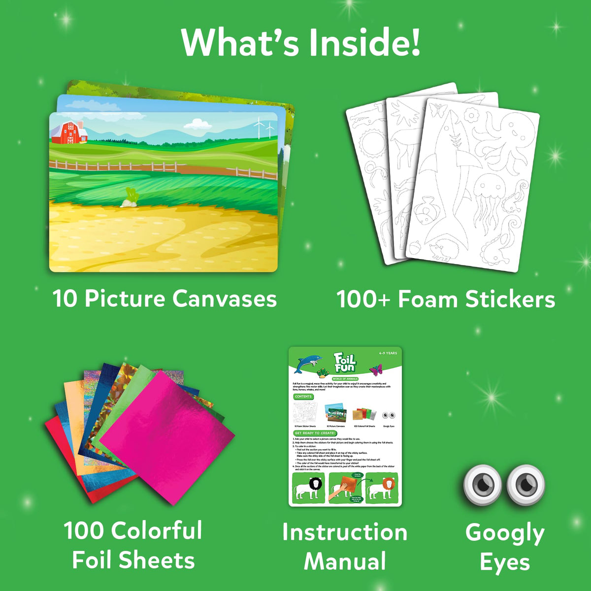 Skillmatics Foil Fun Animals, Foil Art & Craft Kit, Gift for Boys & Girls