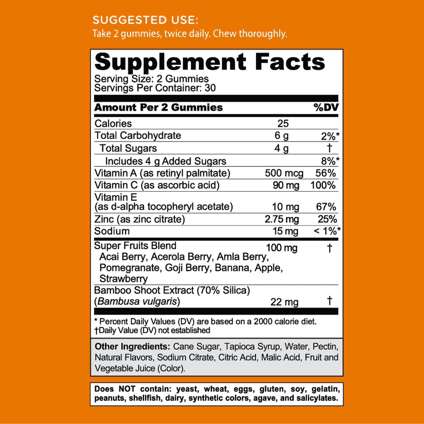Goli Superfruits Beauty Gummies with Bamboo Silica - Vitamins A, C, E, Zinc - Collagen Support with Superfruit Blend - Vegan, Non-GMO, Gluten-Free