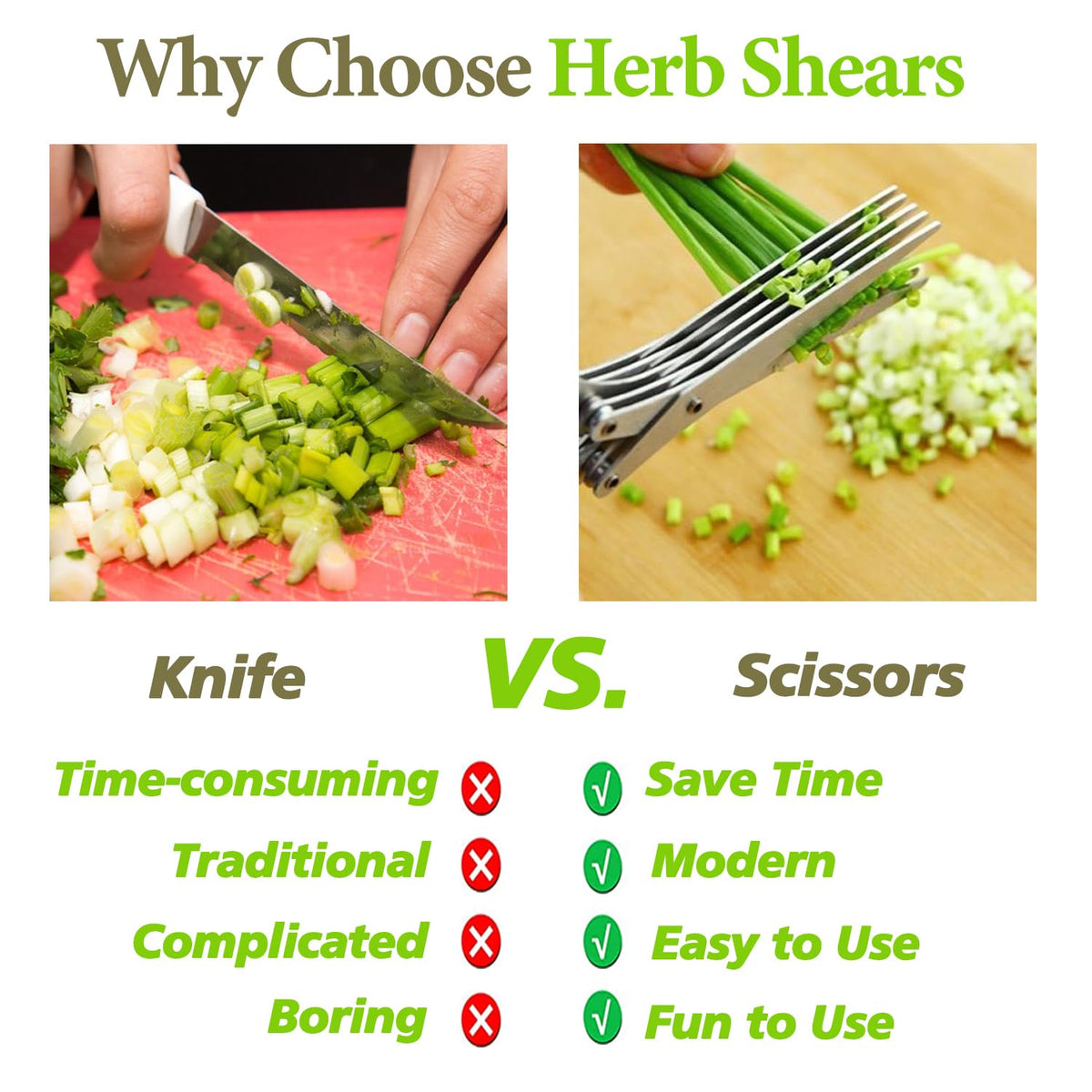 2026 Upgraded Herb Scissors, 5-Blade Kitchen Herb Shears