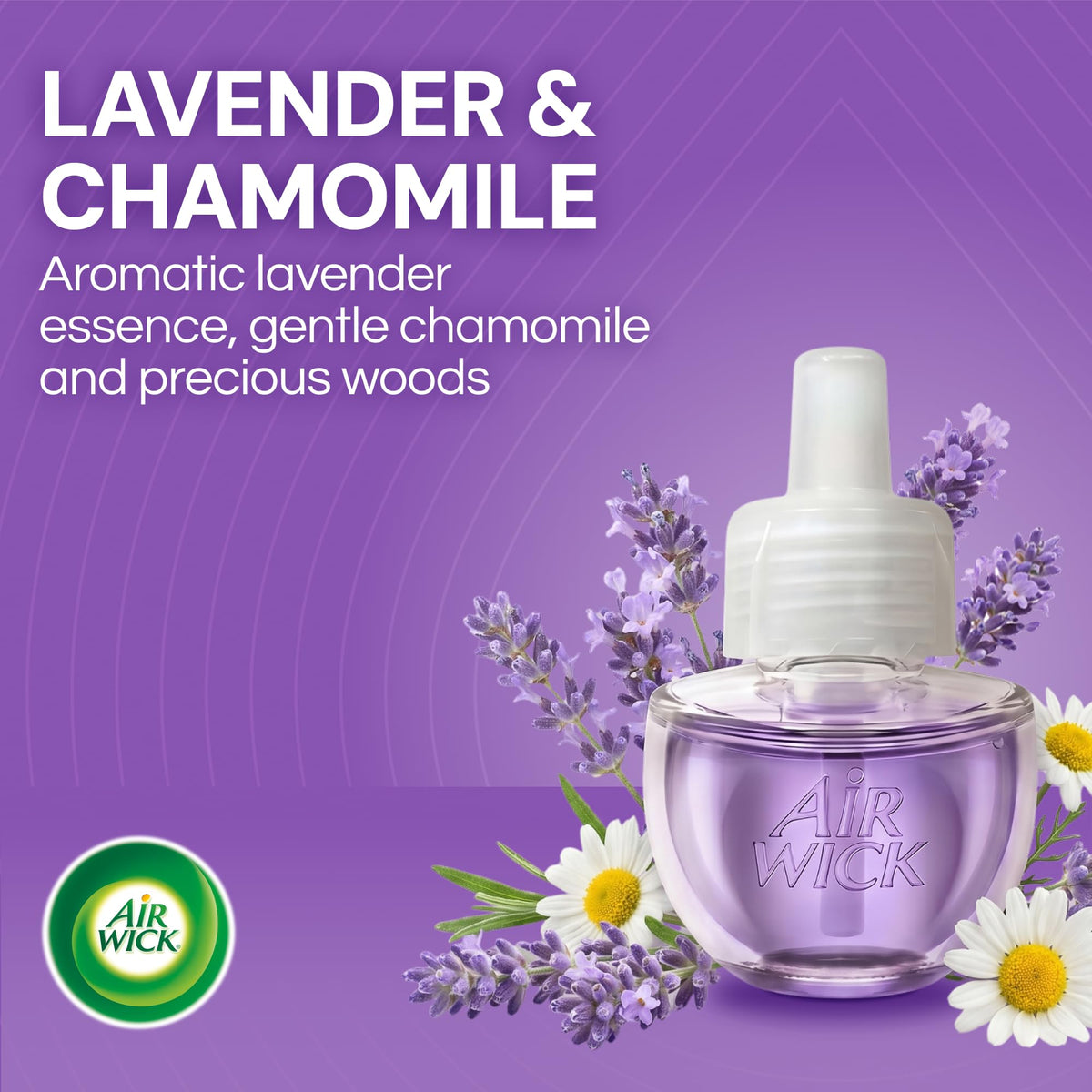 Air Wick Plug in Starter Kit, Lavender & Chamomile, 2 Warmers & 6 refills
