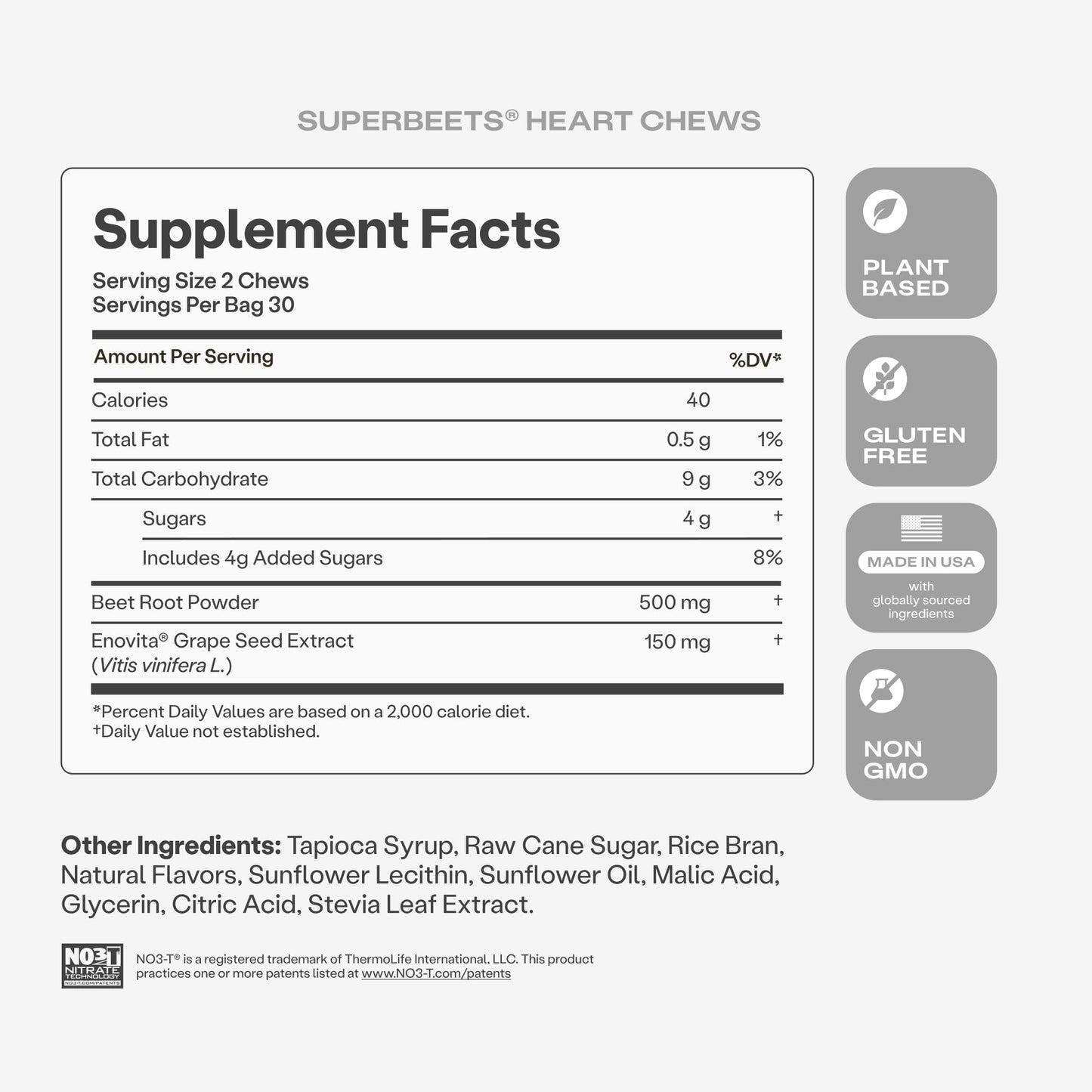 HumanN SuperBeets Heart Chews, Pomegranate Berry Flavor, 60 Ct