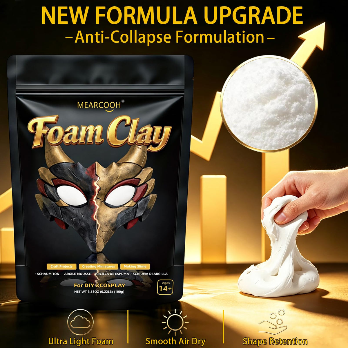 MEARCOOH Modeling air Dry Foam Clay White Cosplay Magic Clay 100g (3.53oz)
