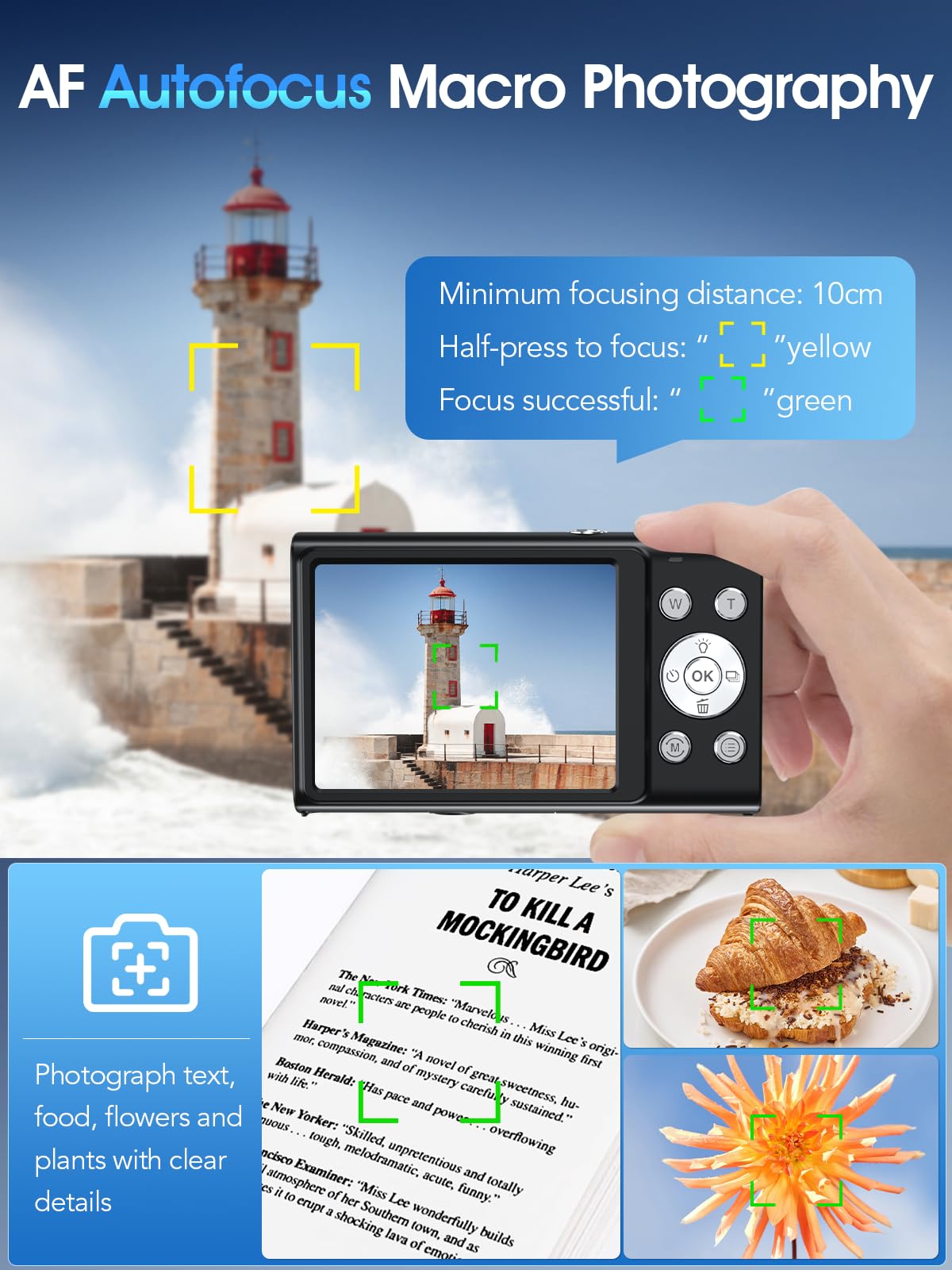 Digital Camera,Autofocus 4K 48MP Vlogging Camera for Photography,32GB Card