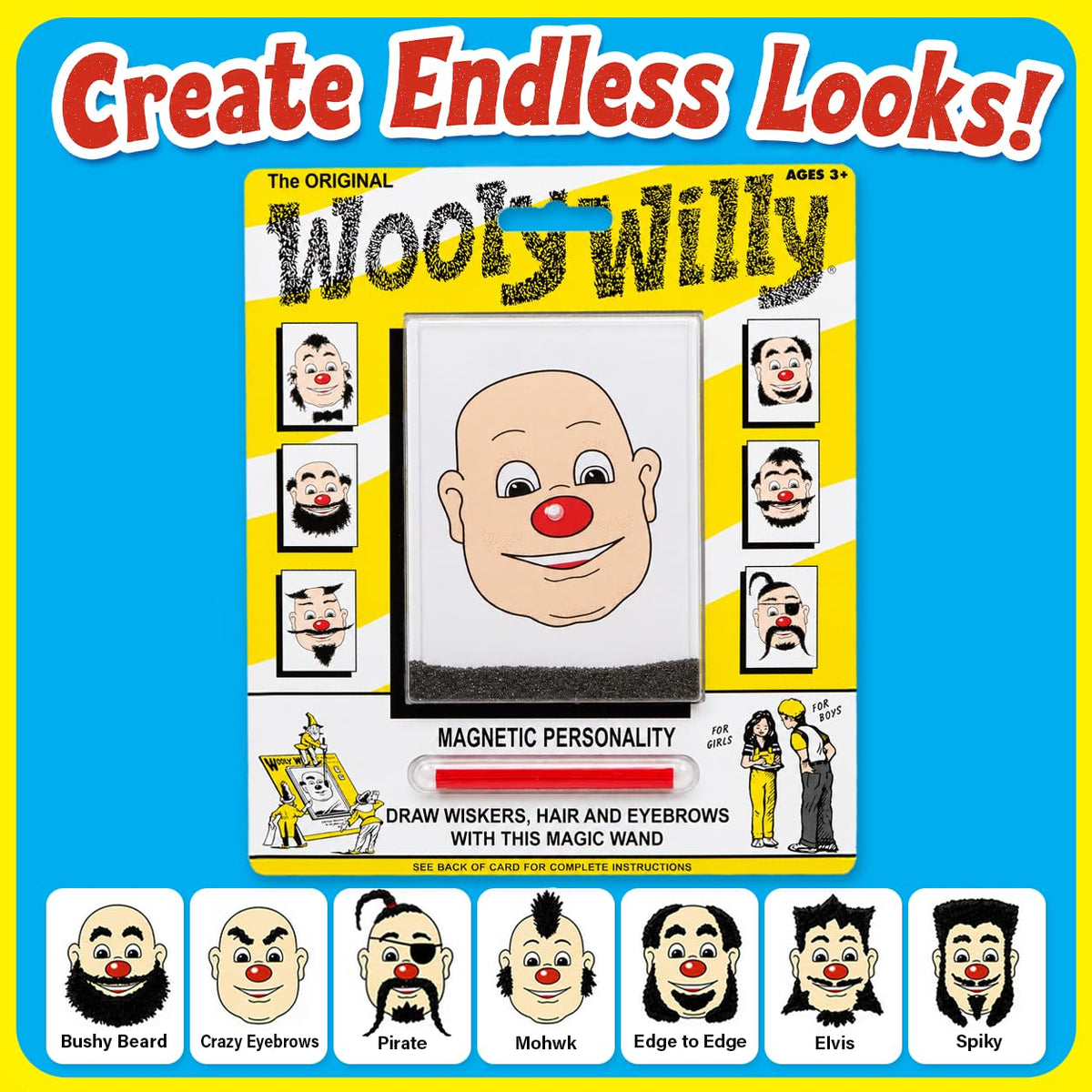 Wooly Willy Original, Favorite Retro Toys for Boys & Girls - 3 4 5 6 7 8 Year Old Boy Birthday Gifts - Toys for 4 Year Old Boy - Car Travel Road Kids Game - Travel Essentials Games for Ages 3+