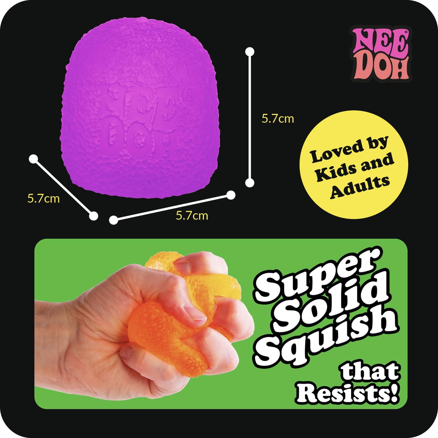Schylling NeeDoh Gumdrop - Textured Sensory Toy with Super Solid Squish - 2.5" Tall - Colors May Vary (Pack of 1)